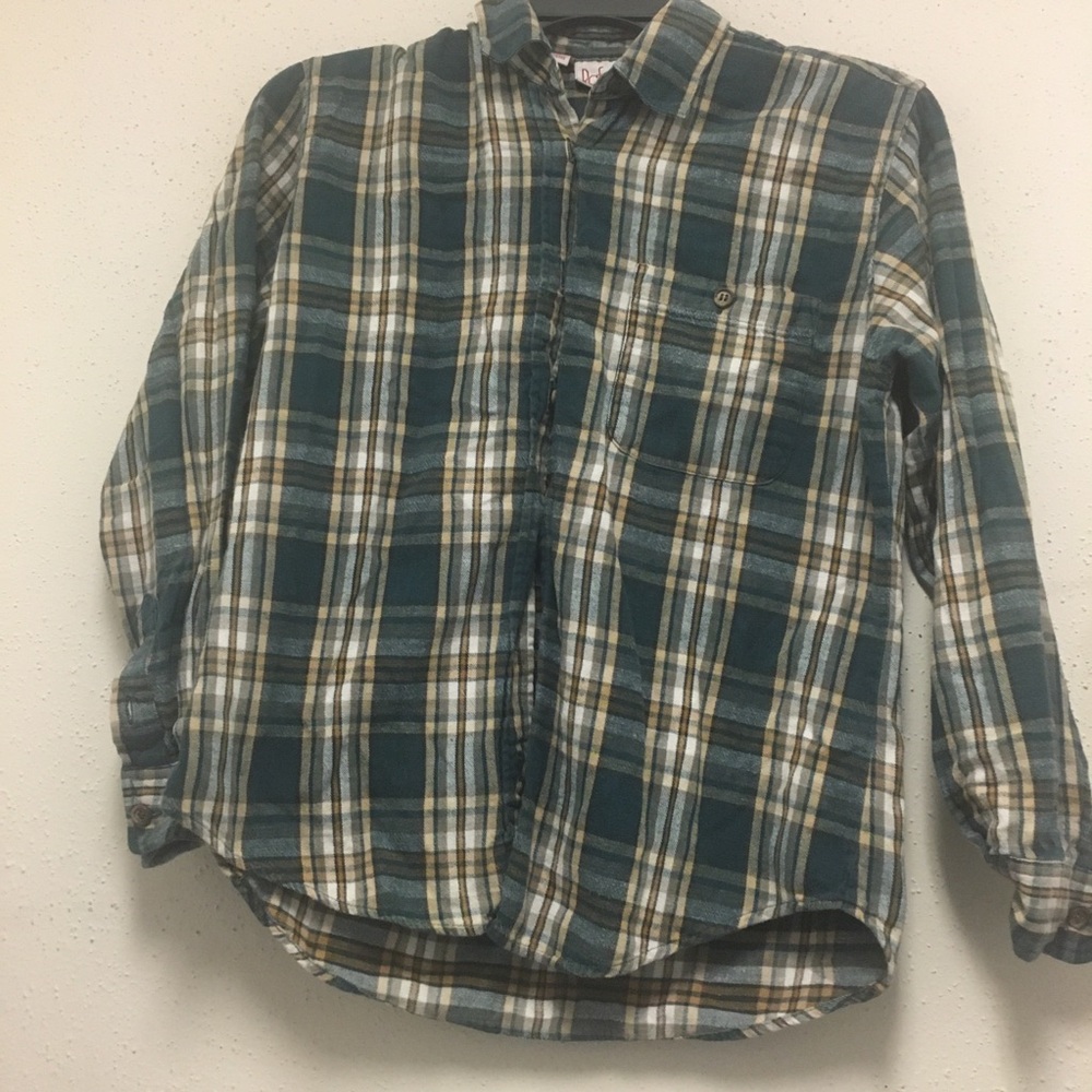 Rafealla Petites Multicolored Plaid Button-Up Long Sleeve Womens Size 4